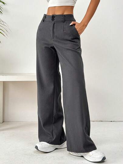 Pantalones rectos, cómodos y holgados de tela tejida para mujer, ideales para uso casual, festivales, vacaciones, escuela, citas, fiestas de cumpleaños, fiestas solteras, viajes y aeropuerto