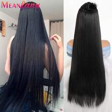 NATAN 18英寸 Yaki 直发合成假发，高密度粘胶纤维，耐热，外观自然，带扣网帽，俏皮主题，适合日常佩戴和角色扮演 - 自然色&黑色系 - 查看 2