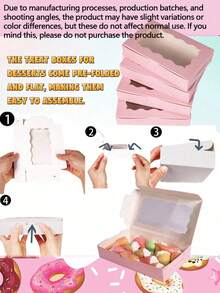 1/3/15pcs - Cookies & Pastries Boxes With Clear Window, Size: 7 X 4.3 X 1.5 Inches, Kraft Paper Material, Premium Baked Goods Gift Boxes For Desserts, Weddings, Parties, Christmas, Birthdays - Multicolor - View 5