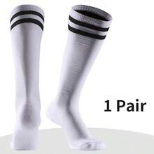 1双防滑吸湿排汗足球袜，加厚毛圈面料，及膝运动袜，成人及青少年适用，透气 - 彩色 - 查看 12