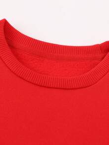 Disney Playful Mickey Mouse Red Circle Logo Sweatshirt, Boys' & Girls' Retro Style Loose & Versatile Warm Top - Đỏ - Xem 4