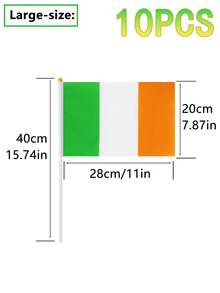 50/30/20/10/5 Pcs St. Patrick's Day Flags, Irish National Flags, Irish Hand Held Round Top Flags, Party Decorations, Suitable For Parades, World Cup, Festivals, International Holidays - Multicolor - View 17