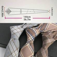 1pc Rhombus Pattern Casual Polyester Tie, 6cm/2.36in Width, Suitable For Men And Women, Spring/Autumn - Multicolor - View 2