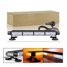 20英寸LED交通信号灯指示器，汽车紧急警示灯条，黄白闪光灯，12V/24V - 20英寸 - 查看 2