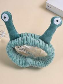 1条女士洗脸发带，棕榈蜗牛图案SPA发带，化妆发带，卡通可爱珊瑚绒弹力发带，创意发饰，适用于洗脸、淋浴、运动和日常使用 - 彩色 - 查看 12