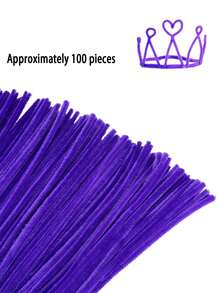 524支什锦彩色毛毡棒 - DIY工艺品和花束毛根套装，毛根工艺品，毛根花束套装（含花蕊和花束丝带），花茎，工艺美术紫色毛毡棒 - 彩色 - 查看 13