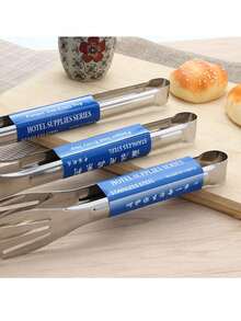 1pc Household Stainless Steel Food Clip Three-Line Hollow Polished Buffet/Baking/Kitchen Graduation/Father's Day Practical - Multicolor - View 8