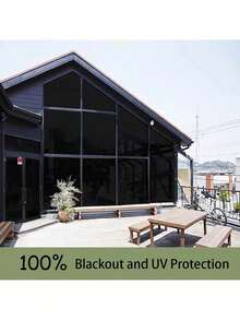 Película opaca para ventanas, bloquea la luz solar y proporciona privacidad, cortina opaca removible y parasol adecuado para el apantallamiento de la iluminación natural del hogar - Negro - Ver 3