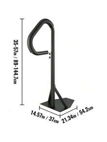 Hot Tub Handrail, 360 Rotatable Spa Side Handrail With 35"-57" Adjustable Height, Rust-Proof Aluminum Spa Step Hot Tub Hand Rail With Slide-Under Mount Base For Indoor & Outdoor, 600LBS Capacity - Black - View 10