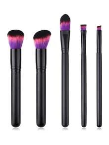 5支渐变色化妆刷套装，包括粉底刷、腮红刷、修容刷、散粉刷，刷毛柔软细腻，上妆顺滑，手柄结实耐用，适合初学者。 - 彩色 - 查看 7