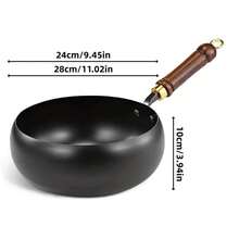 无涂层铸铁锅，带内衬，无涂层厚底铁锅，手工无涂层不粘煎锅，不粘煎锅，适用于烹饪和炖煮，兼容燃气灶和电磁炉，是圣诞派对和聚会的理想之选。 - 彩色 - 查看 13