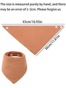 6pcs Solid Color Muslin Baby Bibs, Soft & Absorbent Infant Drool Bandana Bibs, Reusable & Washable, Anti-Spit Up, All Season Essential, Perfect New Year Gift For Babies! - Plain Color Gauze Triangular Scarf - View 3