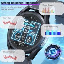 Unisex Smartwatch With Colour Display, Featuring 24/7 Heart Rate Monitoring, Blood Oxygen Saturation Tracking, Blood Pressure Measurement, Sleep And Stress Health Monitoring, Blood And Body Composition Analysis, And Multiple Exercise Modes. - 灰色 - 查看 7