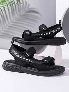 1双男士夏季新款防滑凉鞋，轻便户外商务鞋，透气简约沙滩鞋 - 黑色 - 查看 6