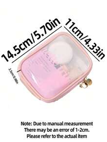 1个便携式迷你化妆包零钱包，保暖袋，返校背包必备，沙滩旅行收纳包，夏季假期化妆品整理包，迷你包，旅行化妆包，配件，化妆刷收纳架，浴室装饰化妆品整理包，旅行洗漱化妆包房间装饰 - 彩色 - 查看 11