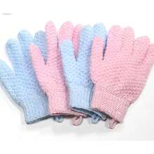 Guantes Exfoliantes De Baño Para Cuerpo 4 Pares Azul Rosa 2azul + 2rosa - Multicolor - Ver 6