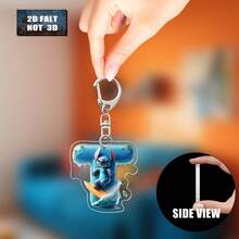 这款2D立体史迪奇冲浪亚克力钥匙扣，包含26个字母和一个史迪奇冲浪图案。男女皆宜，可爱小巧，可用作包包挂饰、车钥匙链或家居装饰。是生日、圣诞节、新年（情人节礼物、包包配件、车钥匙链）、斋月礼物的理想之选。2D平面设计。 - 彩色 - 查看 17