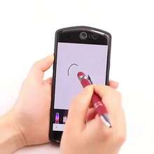 12支/套蓝色圆珠笔，2支笔+10支笔芯 - 金属按动式圆珠笔，带触摸屏功能，适合办公使用 - 12 - 查看 6