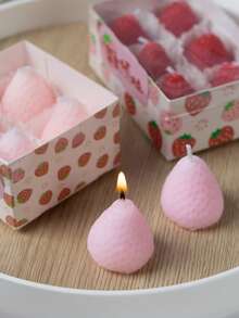 4/6/9支装草莓香薰蜡烛仿真水果香薰礼盒大豆蜡可爱生日礼物 - 1PC - 查看 6