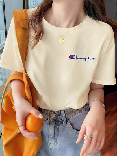 国内発送 200g 純綿 T シャツ 2026 夏新作 プリント柄 レディース丸首半袖 カジュアルコーデ カップル着用可