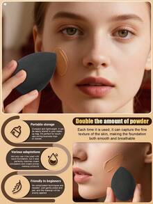 开斋节40支/套全套化妆刷套装，包含32支柔软刷毛的化妆刷，例如散粉刷、腮红刷、修容刷、高光刷、粉底刷、鼻影刷、眼影刷、眉刷、唇刷和细节刷；另附2个液体彩妆蛋、2个三角粉扑、1个发圈、2个腕带和1个刷子清洁碗。适合初学者、专业化妆师和新手美妆爱好者使用。 - 黑色 - 查看 7