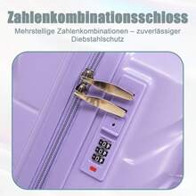 14-Inch/19-Inch Double-Piece ABS Swivel Bag With Combination Lock And 14-Inch Makeup Bag (Blue + Purple) - Purple - View 4