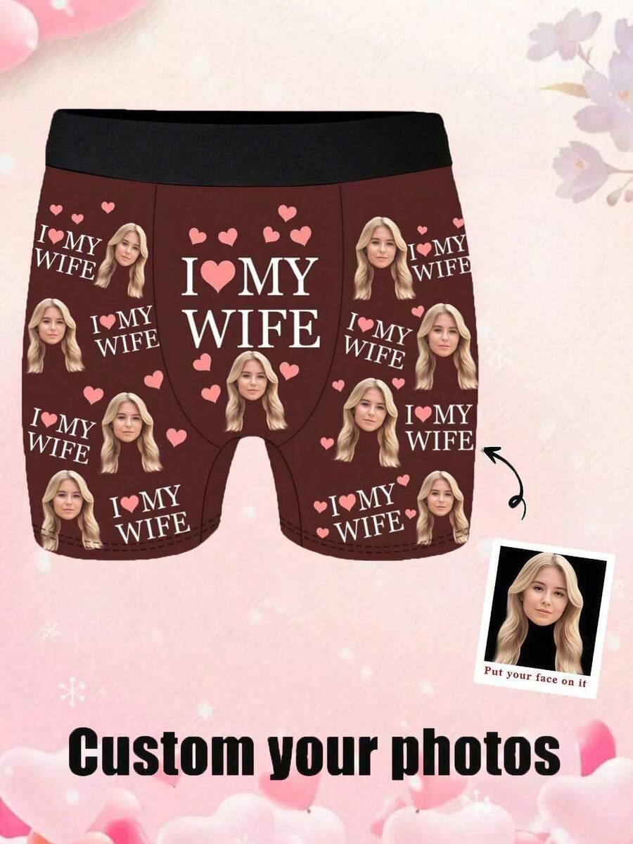 1-Piece Custom Face Underwear Personalized Men's Underwear, Custom Pictures, Underwear With Photos, Custom Face Underwear, Boyfriend Husband Gifts, Men Customized, Winter, Personalized Gifts, Anniversaries, Holidays, Ideal Gift For Boyfriend Bedroom, Living Room