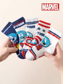 Marvel 5 Pairs Kids Ankle Socks, Super Hero Cartoon Breathable Socks For Boys - Multicolor - View 2