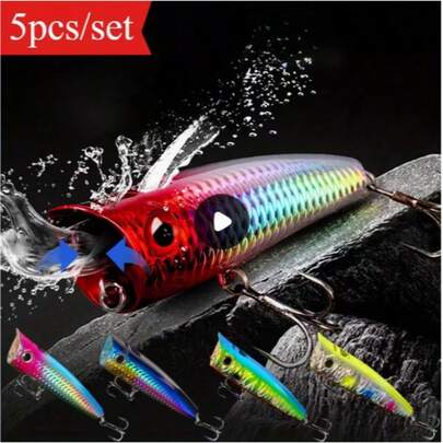 1/3 Stück Wasser Sprüh-Kriech-Köder mit langer Wurfweite, schwimmend, Welleneffekt, Nachtlicht, Geräusch, Haken, Bass Angel-Köder