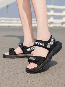 1双男士简约凉鞋，新款耐磨透气时尚鞋，夏季防滑驾车沙滩鞋 - 黑色 - 查看 12