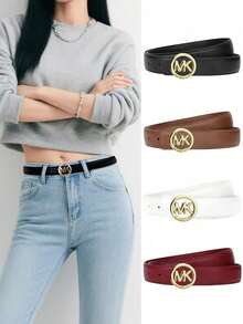 时尚女士腰带，合金扣，多色百搭，细腰带，多种颜色可选，适合日常穿着和时尚服饰，为您的造型增添色彩。 - 彩色 - 查看 1