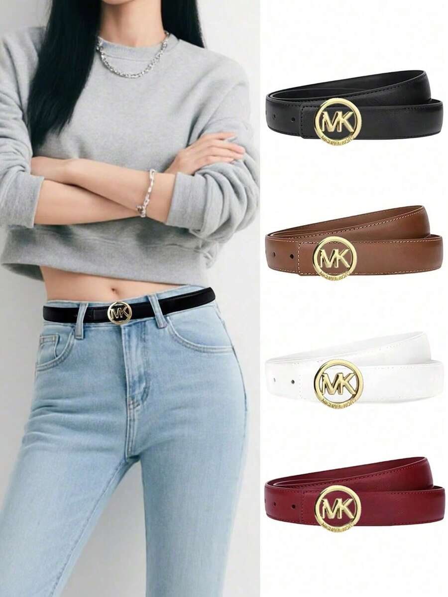 时尚女士腰带，合金扣，多色百搭，细腰带，多种颜色可选，适合日常穿着和时尚服饰，为您的造型增添色彩。 - 彩色 - 查看 1