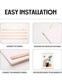 1 件装/经典木质悬挂式卷轴画框，12.2/16.14 英寸，室内墙面装饰，适用于客厅、走廊、卧室 - 装饰艺术风格磁性木质相框，长方形横向画布悬挂框，办公艺术品 | 装饰画布 | 木质画框。悬挂式木质磁性画框，磁性木质海报框，适用于画布、纸张、照片、地图等墙面艺术，家居装饰。 - 木製掛軸畫框 - 查看 6