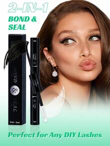 Lashsun 5pcs Eyelash Bond And Seal Waterproof Eyelash Extension Eyelash Cluster Glue, 2-In-1 Eyelash Cluster Eyelash Glue DIY Eyelash Extension At Home (Bonding And Sealing, 10ML) - Black - View 7