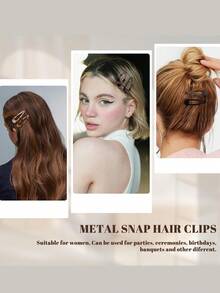 20个豹纹复古小号防滑金属发夹，女士休闲Y2K时尚，适合固定头发、护肤、日常使用 - 彩色 - 查看 6