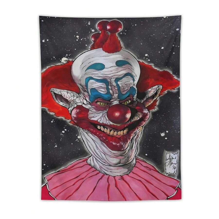 Killer Klowns From Outer Space Clown Tapestry Wall Hanging, Elegant Wall Hanging Tapestries Wall Art For Bedroom Decor, Outdoor - 1PC - Xem 1