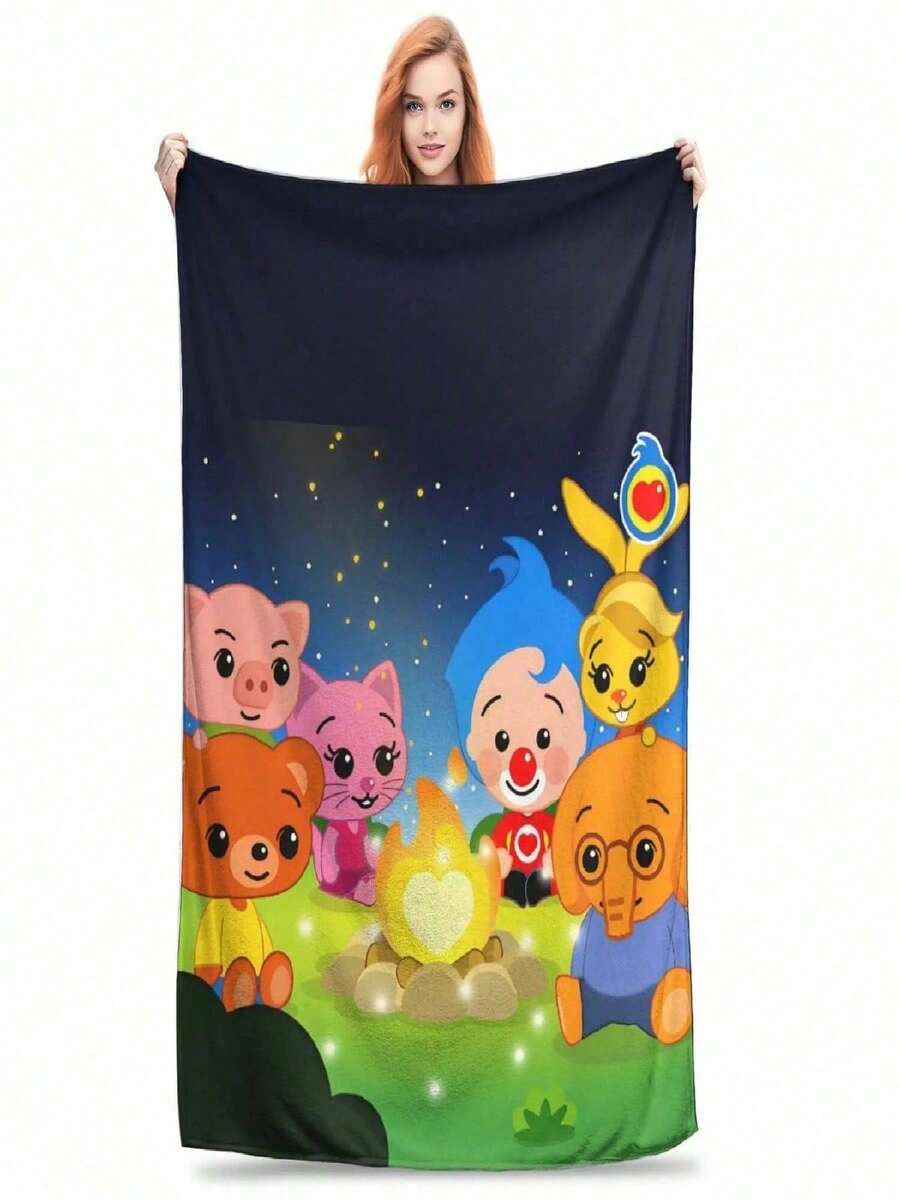 Manta Linda De Dibujos Animados P-Plim (38) Super Cálida, Manta De Felpa Novedosa Para Sofá, Silla, Edredón De Franela, Cubrecama - màu đen - Xem 1