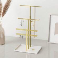 1pc - Jewelry Display Stand With Base, 5-Tier Necklace & Earring Display Tree, Bracelet Earring Ring Holder, For Bedroom/Window Display/Event Exhibition/In-Store Decor/Photo Decor. Detachable & Convenient. Minimalist Fashion Luxury Elegant. Mother's Day Gift (Random Style/Random Pattern/Random Accessory) - Multicolor - View 13