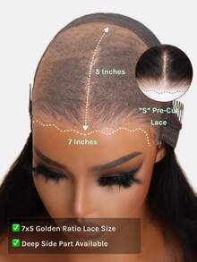 KLAIYI Yaki Straight Put On And Go Glueless Lace Wigs 7x5 Bye Bye Slip™ Human Hair Lace Wig Precut Lace Front Wigs Human Hair Wigs For Beginners Pre Bleached Pre Plucked Pre Everything 3S Easy To Ready To Wear 150% & 180% Density Yaki Straight Put On And Go Glueless Lace Wigs 7x5 Bye Bye Knots Human Hair Lace Wig - SNatural - 查看 7
