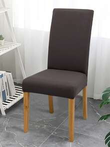 4pcs/6pcs/8pcs/10pcs Solid Color Chair Covers, Modern Removable Elastic Polyester Fiber Chair Slipcovers, Suitable For Living Room, Dining Room, Bedroom, Home Use, All Seasons - Dark Grey - View 3