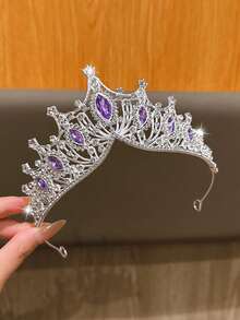 1 Stück große silberne Krone, modischer koreanischer Stil Krone, geeignet als Kopfschmuck für Geburtstage und Aufführungen - Silber - Übersicht 4