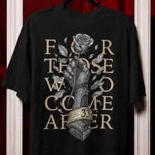Expedition 33 Shirt For Those Who Come After Quote Gamer Tee Gustave Clair Obscur Fan Merch Game Tribute Apparel - 黑色 - 查看 1