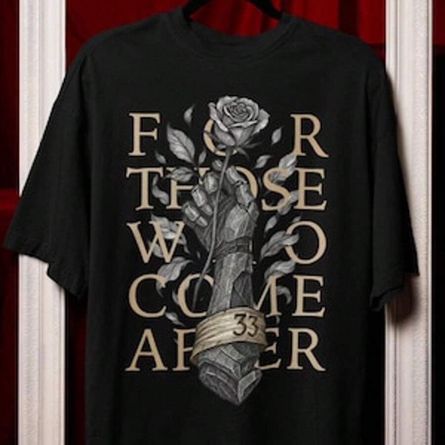 Expedition 33 Shirt For Those Who Come After Quote Gamer Tee Gustave Clair Obscur Fan Merch Game Tribute Apparel - 黑色 - 查看 1