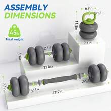 Agilithor Soft Dumbbell Set – 20 Kg Adjustable, Quiet Dumbbell For Home Workouts (Low Noise, Space-Saving, Floor-Friendly) - xám xanh - Xem 6