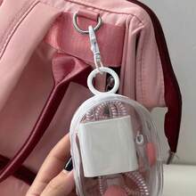 Cute Clear Organizer Keychain Bag For Earbuds And Charging Cable - White - View 5
