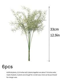 6/12pcs Artificial Plants, Artificial Fern Plants, 17.8 Inches, Rosemary Branches, Fake Green Plant Shrubs, Farmhouse Style Centerpiece Decor, Tabletop Kitchen Shelf Dining Table Accents, UV-Resistant Outdoor Garden Plants, Birthday Graduation Gift - Olive Green - View 9