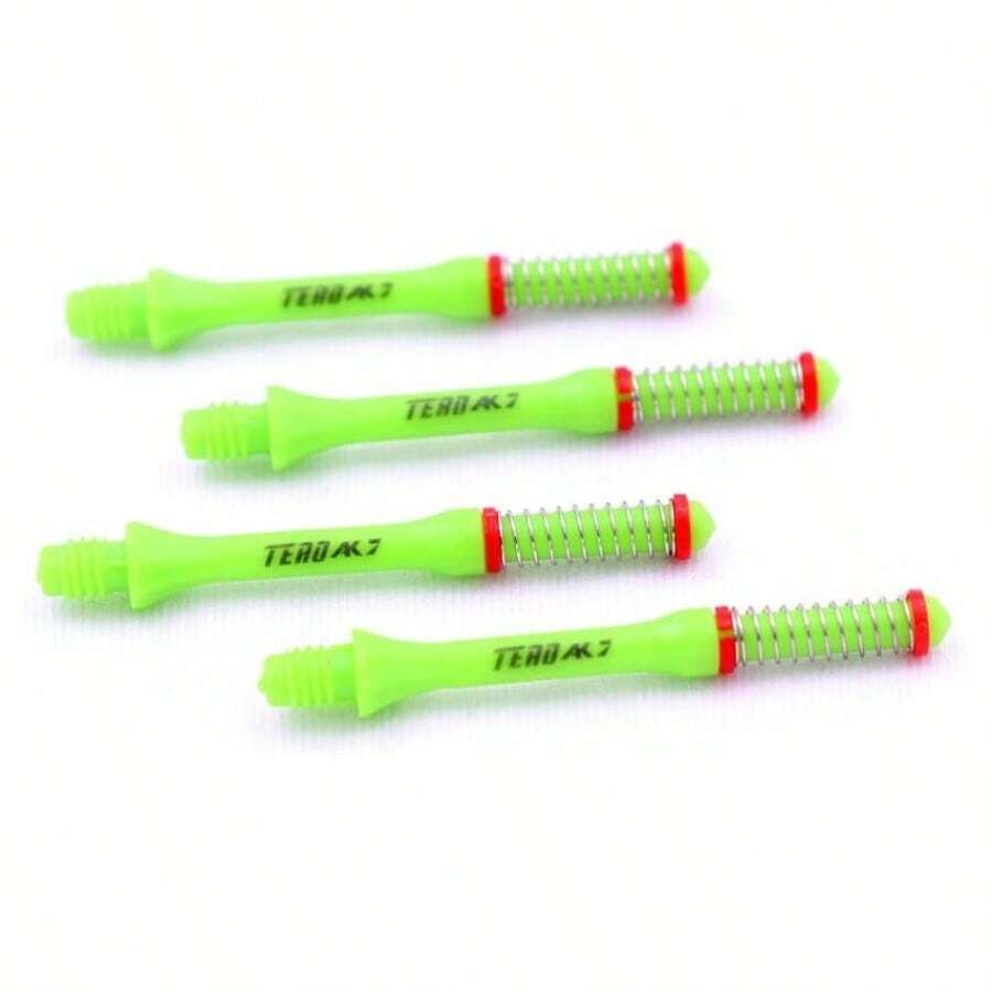 TERO AK7 Slim Dart Shafts S/L Built - In Spring Telescopic Steel Tip Darts And Soft Tip Darts, Set Of 3 Pcs - Green + Shaft Length-37mm - View 1