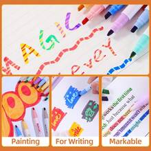 6-12 Farben Magic Schüler Augen-schützende fluoreszierende Stifte, Zweispitzige Farbe wechselnde Textmarker, leuchtende Farben für DIY Karten, Schul-Grundausstattung - Sätze - Übersicht 11
