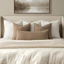 Decorative Long Lumbar Throw Pillow Cover For Bed 14x36 Khaki Boho Farmhouse Neutral Couch Pillowcase Pack Of 1 Accent Modern Sofa Cushion Livingroom Home Decor (Covers Only) - 卡其色 - 查看 3