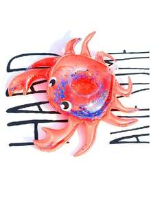 2/1pc Inflatable Drink Holder Floating Tray For Pool Party, Crab Cup Holder - Multicolor - View 4